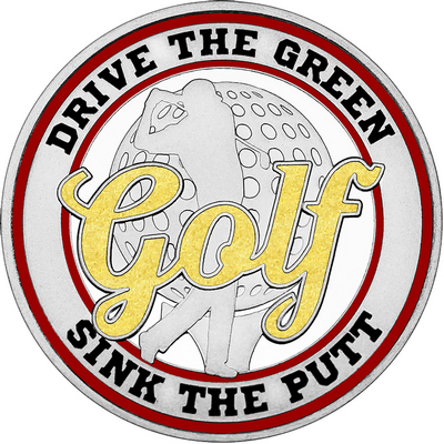 Gold "Golf" with Maroon Outer Circular Borders